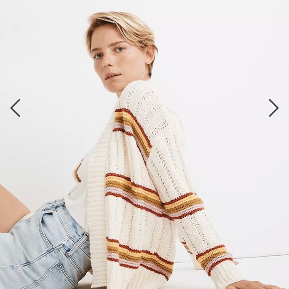 Madewell Sweaters - Madewell - Striped Diaz Open Cardigan